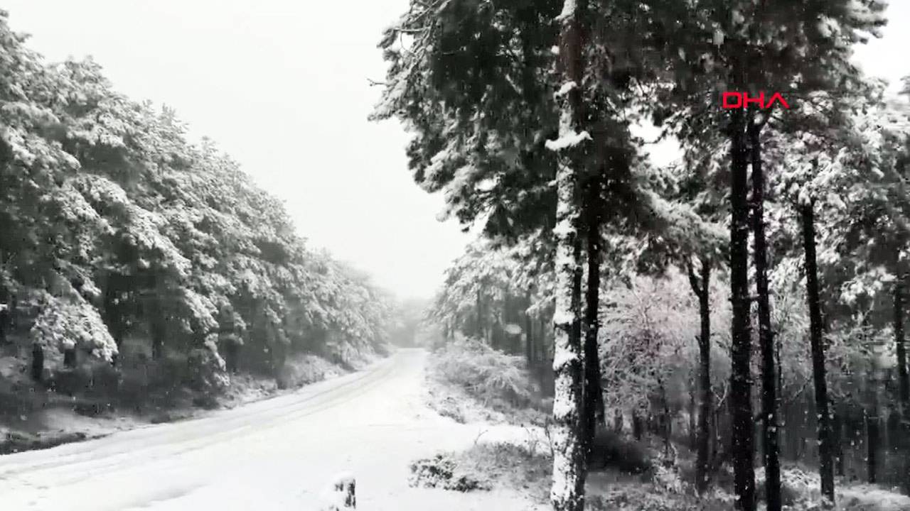 Mevsimin ilk karı düştü! Aydos Ormanı beyaza büründü