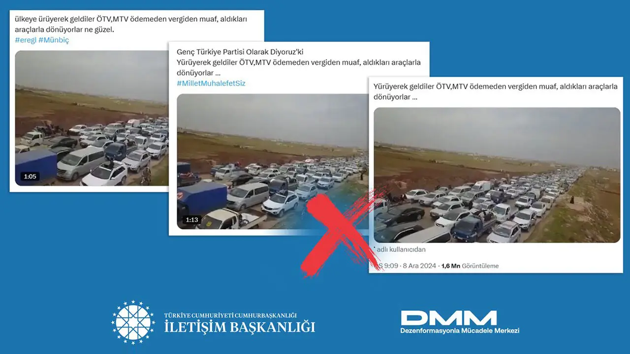 DMM: “Suriyeliler vergiden muaf araçlarla döndü” iddiası yalan!