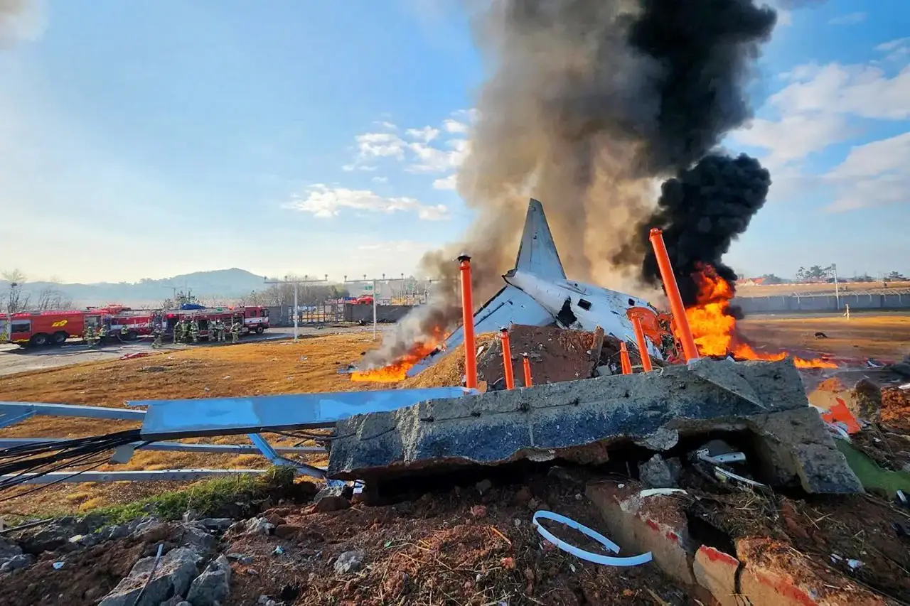 Güney Kore'deki uçak kazasının yeni görüntüleri