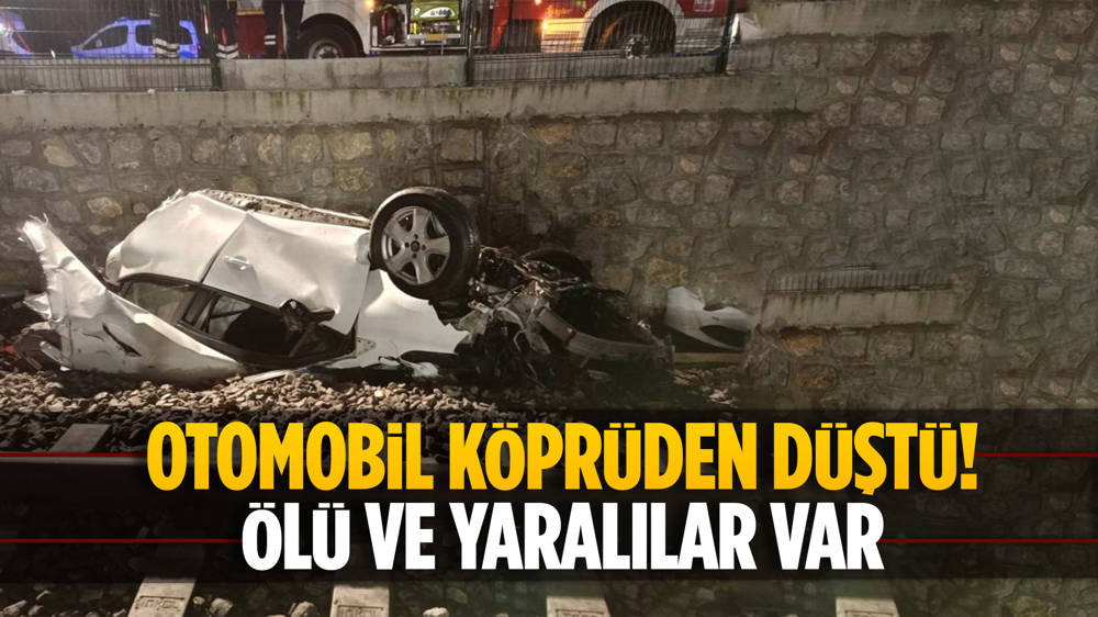 Ankara'da feci kaza! Otomobil tren rayına düştü