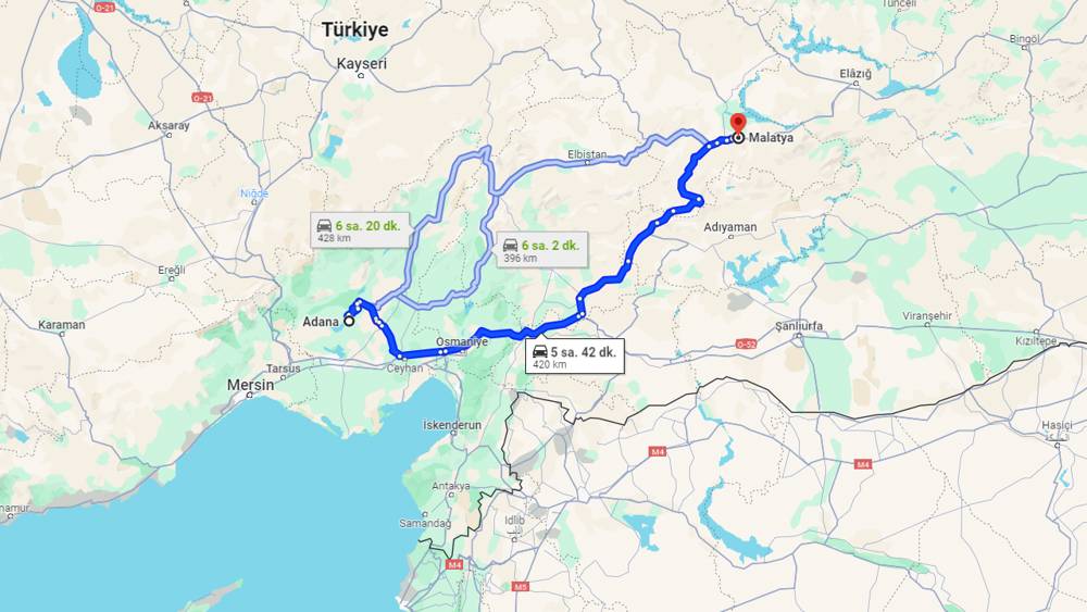 Adana Malatya arası kaç km? Malatya Adana arası kaç saat?