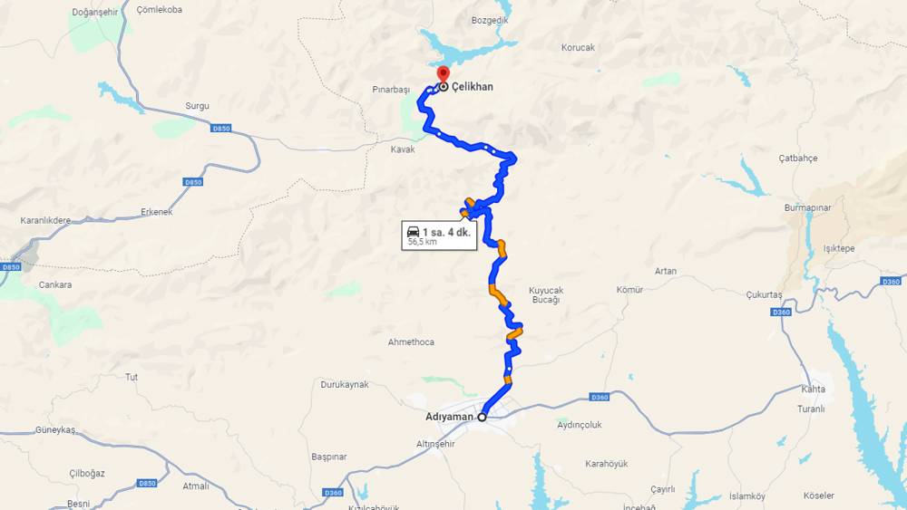 Adıyaman Çelikhan arası kaç km? Çelikhan Adıyaman arası kaç saat?