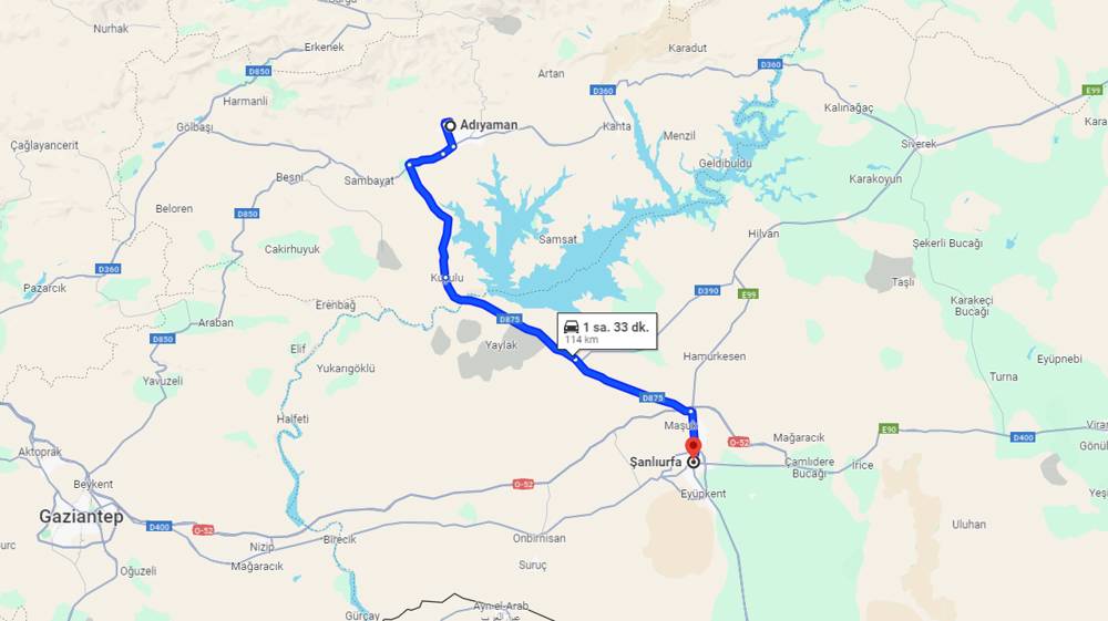 Adıyaman Şanlıurfa arası kaç km? Şanlıurfa Adıyaman arası kaç saat?