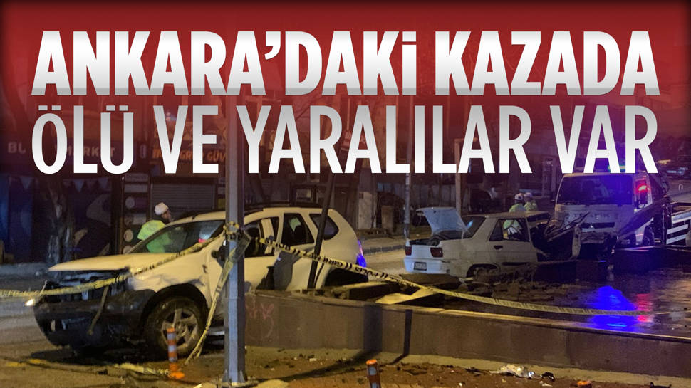 Ankara'da 2 otomobil çarpıştı