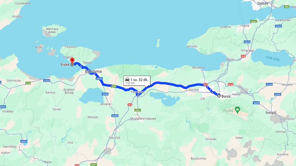 Bursa Erdek arası kaç km? Erdek Bursa arası kaç saat?