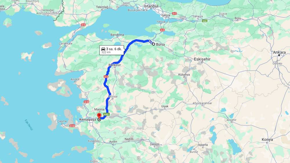 Bursa Kemalpaşa arası kaç km? Kemalpaşa Bursa arası kaç saat?