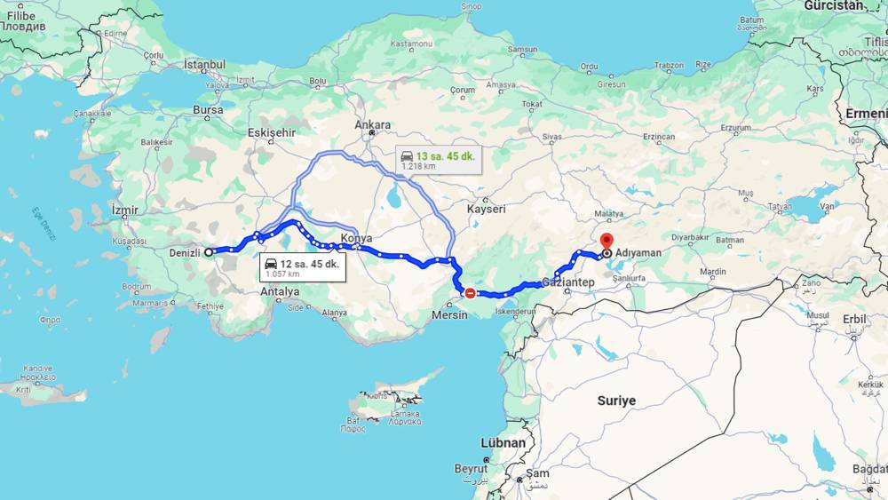 Denizli Adıyaman arası kaç km? Adıyaman Denizli arası kaç saat?