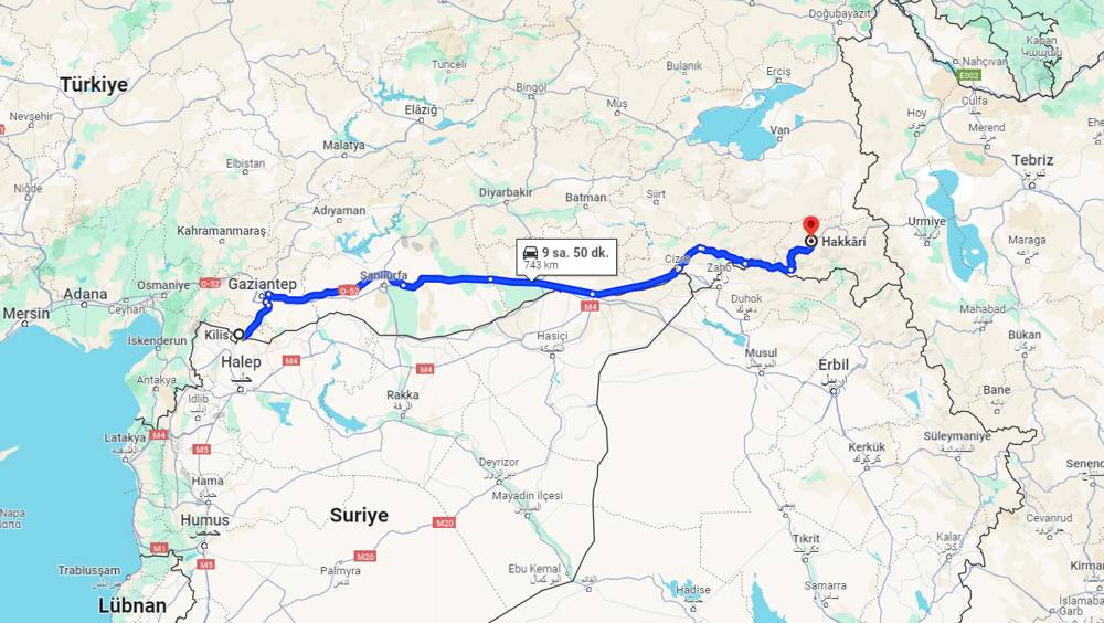 Kilis Hakkari arası kaç km? Hakkari Kilis arası kaç saat?