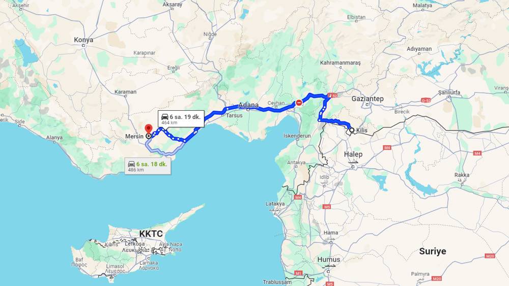Kilis Mersin arası kaç km? Mersin Kilis arası kaç saat?