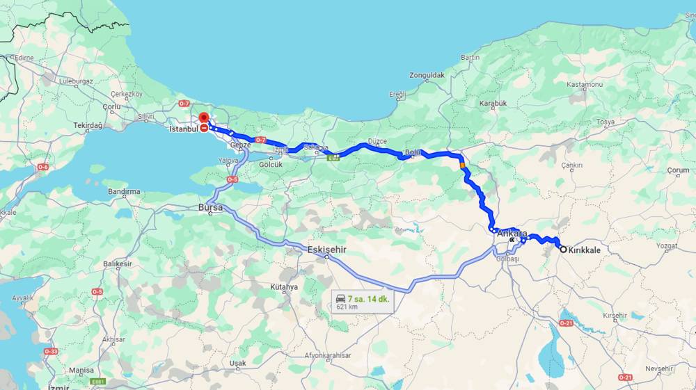 Kırıkkale İstanbul arası kaç km? İstanbul Kırıkkale arası kaç saat?