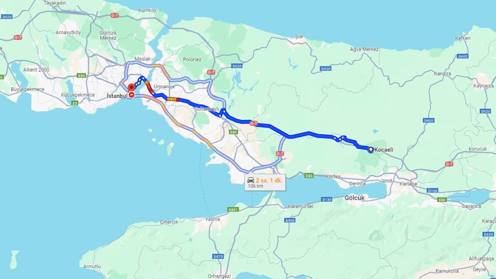 Kocaeli İstanbul arası kaç km? İstanbul Kocaeli arası kaç saat?