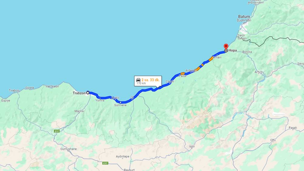 Trabzon Hopa arası kaç km? Hopa Trabzon arası kaç saat?