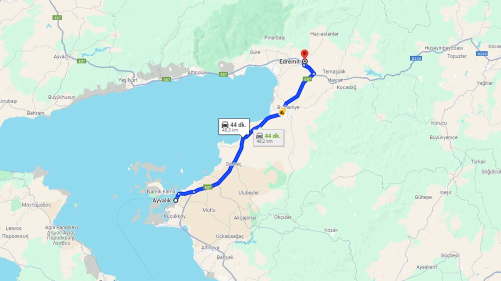 Ayvalık Edremit arası kaç km? Edremit Ayvalık arası kaç saat?