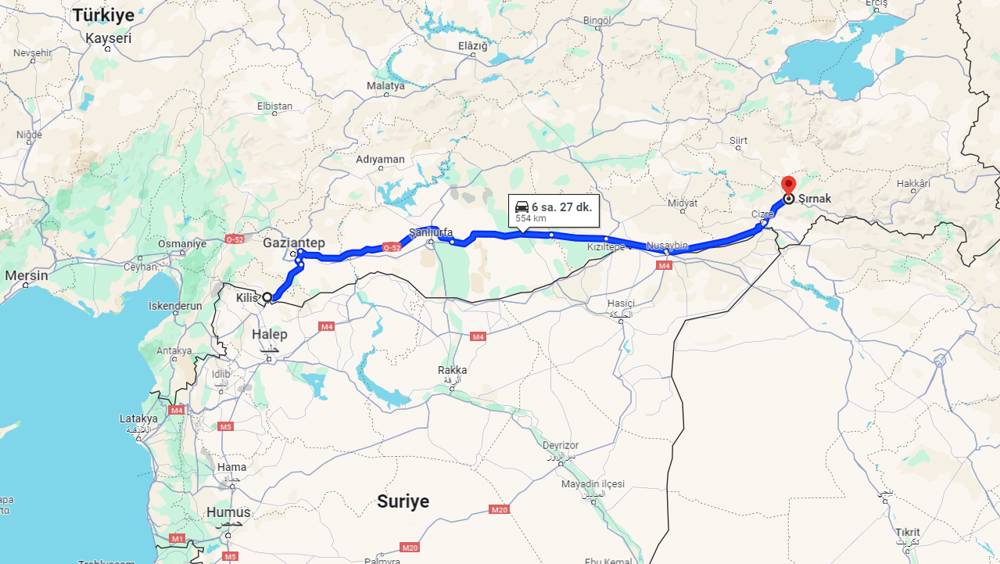 Kilis Şırnak arası kaç km? Şırnak Kilis arası kaç saat?