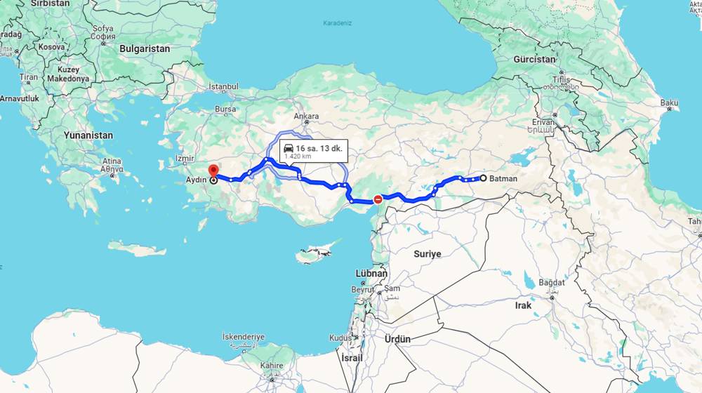 Batman Aydın arası kaç km? Aydın Batman arası kaç saat?