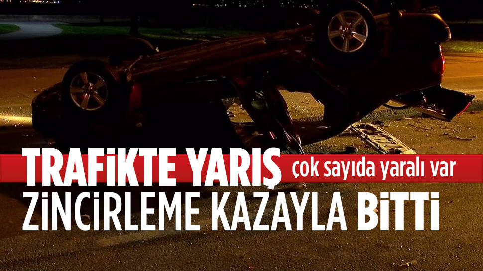 İstanbul Kartal'da yarışan 3 otomobilin sürücüsü zincirleme kazaya neden oldu... Çok sayıda yaralı var...