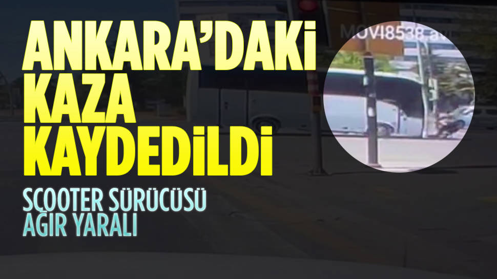 Servisin çarptığı scooter sürücüsü ağır yaralandı