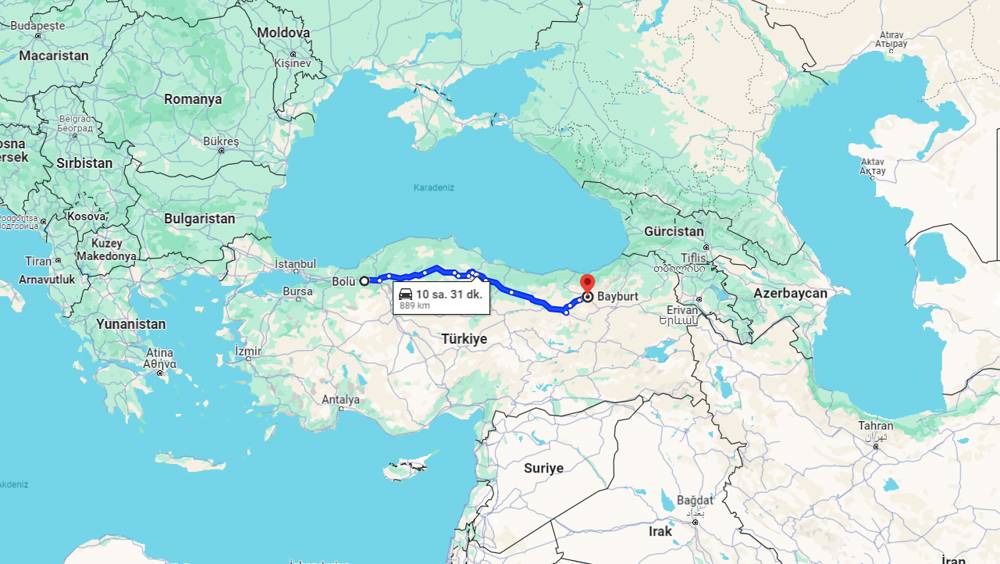 Bolu Bayburt arası kaç km? Bayburt Bolu arası kaç saat?
