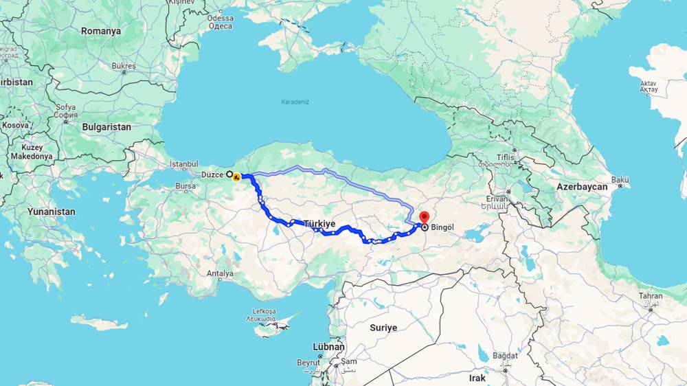 Düzce Bingöl arası kaç km? Bingöl Düzce arası kaç saat?
