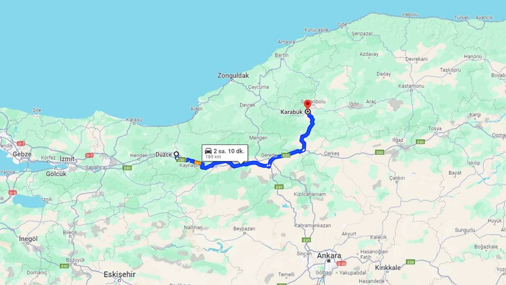 Düzce Karabük arası kaç km? Karabük Düzce arası kaç saat?