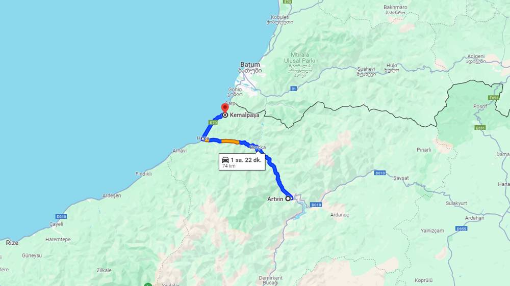 Artvin Kemalpaşa arası kaç km? Kemalpaşa Artvin arası kaç saat?