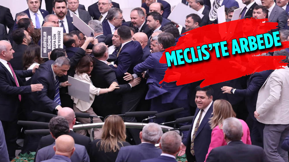 Meclis'teki kayyum protestosu sırasında arbede