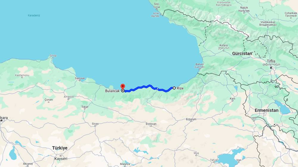 Rize Bulancak arası kaç km? Bulancak Rize arası kaç saat?