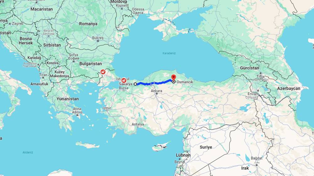 Sakarya Osmancık arası kaç km? Osmancık Sakarya arası kaç saat?