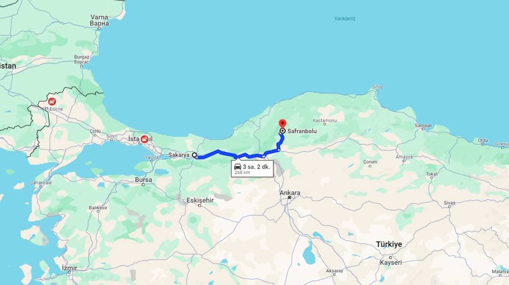  Sakarya Safranbolu arası kaç km? Safranbolu Sakarya arası kaç saat?