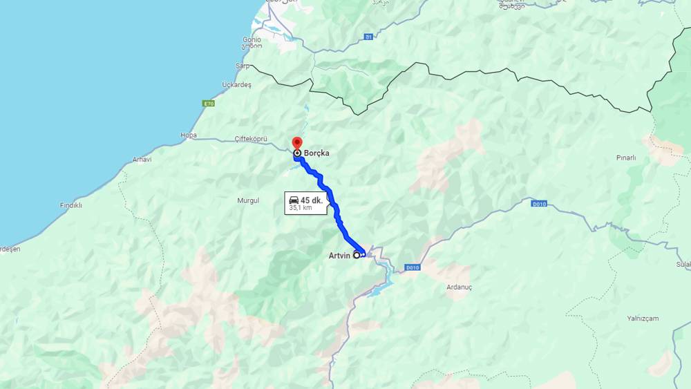 Artvin Borçka arası kaç km? Borçka Artvin arası kaç saat?