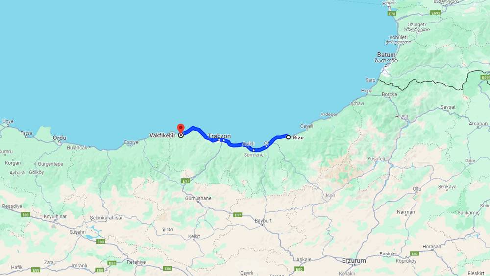 Rize Vakfıkebir arası kaç km? Vakfıkebir Rize arası kaç saat?