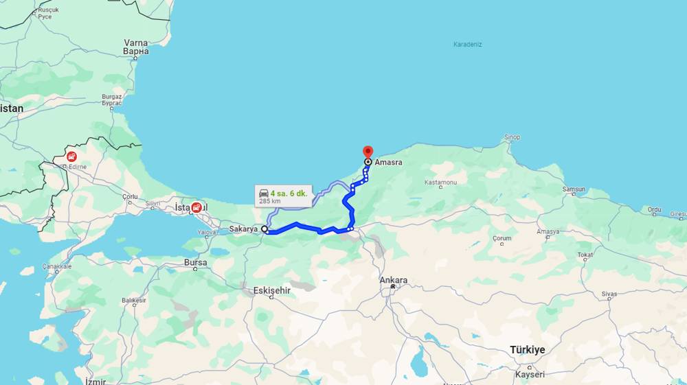 Sakarya Amasra arası kaç km? Amasra Sakarya arası kaç saat?