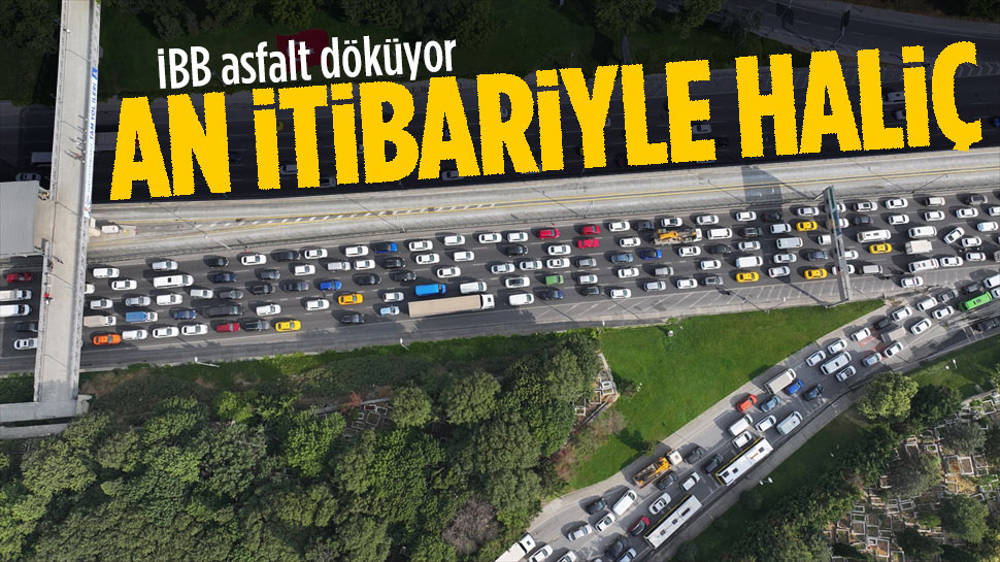 Asfalt çalışması yapılan Haliç Köprüsü'nde yoğunluk!