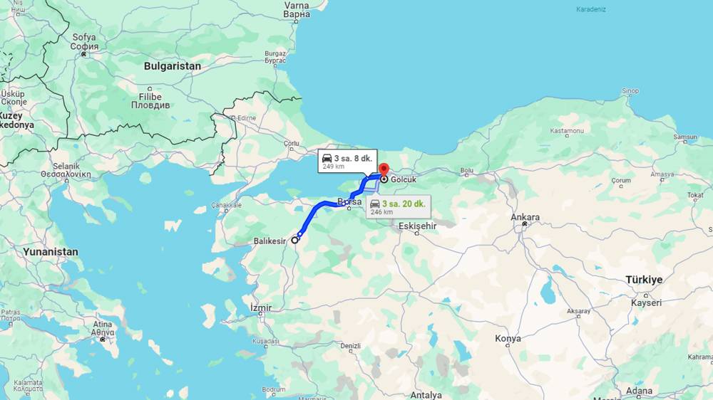 Balıkesir Gölcük arası kaç km? Gölcük Balıkesir arası kaç saat?