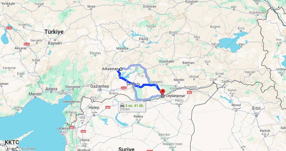 Adıyaman Ceylanpınar arası kaç km? Ceylanpınar Adıyaman arası kaç saat?