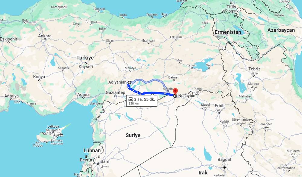 Adıyaman Nusaybin arası kaç km? Nusaybin Adıyaman arası kaç saat?