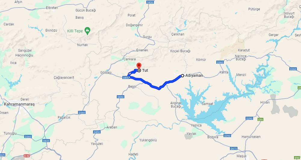 Adıyaman Tut arası kaç km? Tut Adıyaman arası kaç saat?