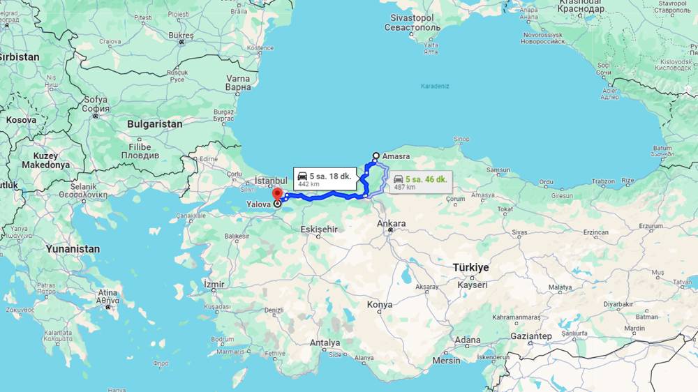 Amasra Yalova arası kaç km? Yalova Amasra arası kaç saat?