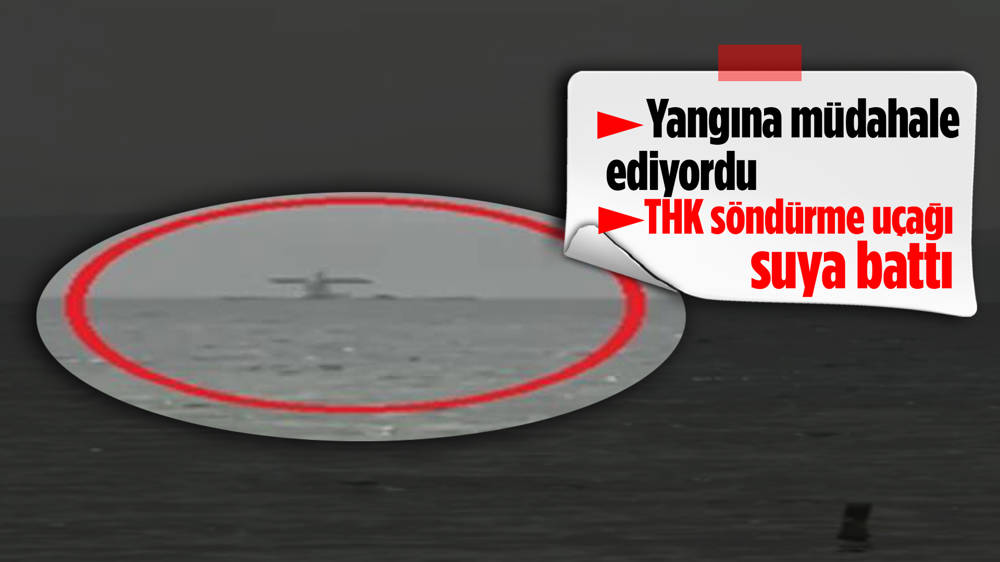 Aydın'da THK’ya ait yangın söndürme uçağının burun kısmı, su aldığı Bafa Gölü'ne battı