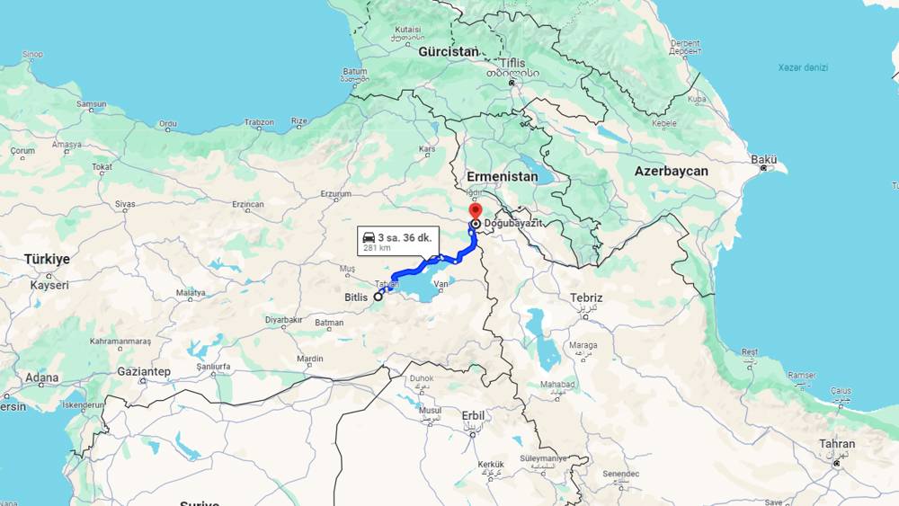 Bitlis Doğubayazıt arası kaç km? Doğubayazıt Bitlis arası kaç saat?