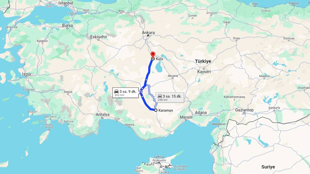 Karaman Kulu arası kaç km? Kulu Karaman arası kaç saat?