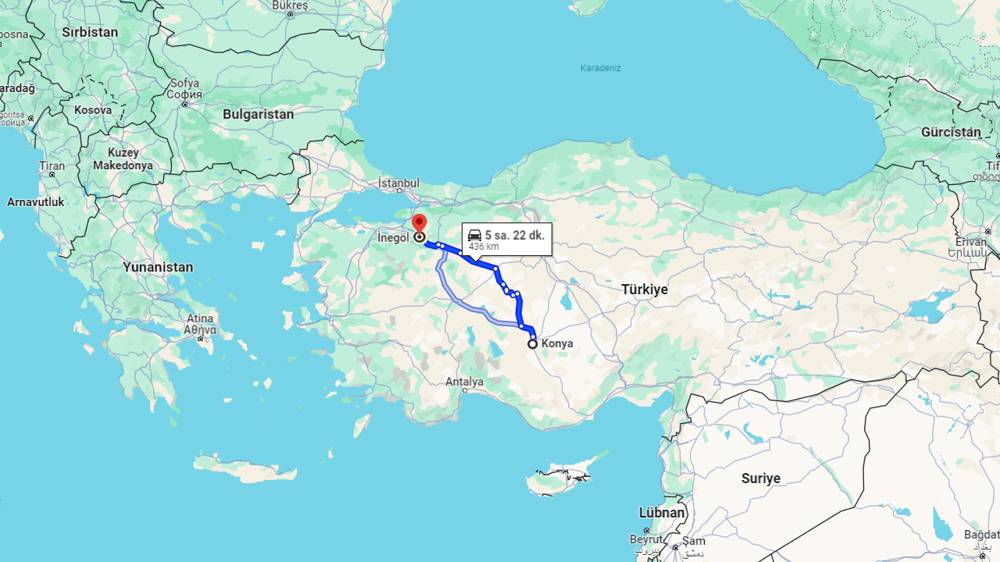 Konya İnegöl arası kaç km? İnegöl Konya arası kaç saat?