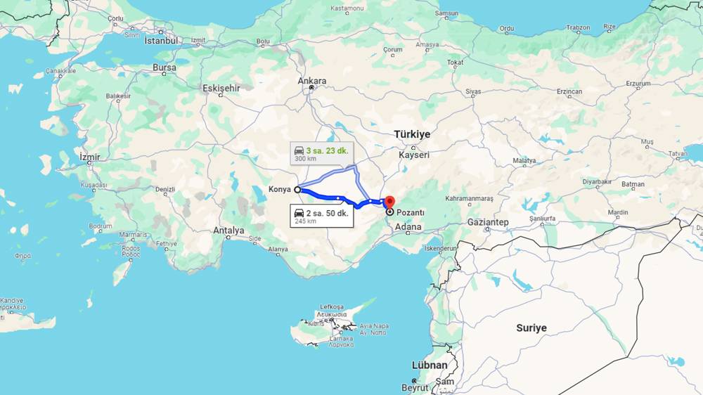 Konya Pozantı arası kaç km? Pozantı Konya arası kaç saat?