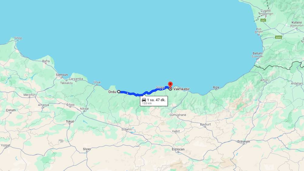 Ordu Vakfıkebir arası kaç km? Vakfıkebir Ordu arası kaç saat?