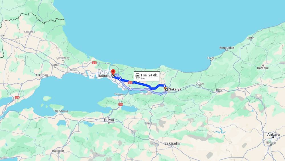 Sakarya Dudullu arası kaç km? Dudullu Sakarya arası kaç saat?