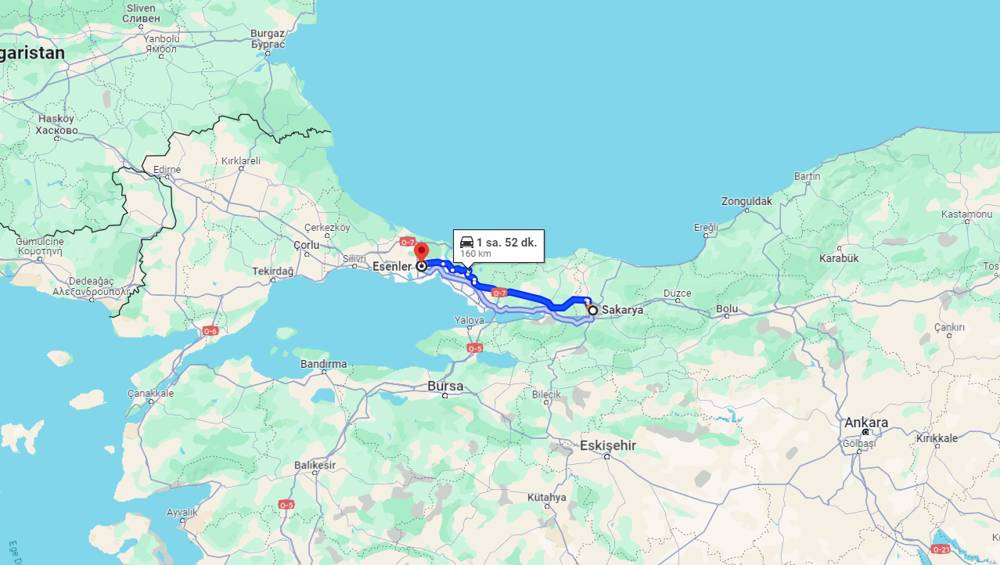 Sakarya Esenler arası kaç km? Esenler Sakarya arası kaç saat?