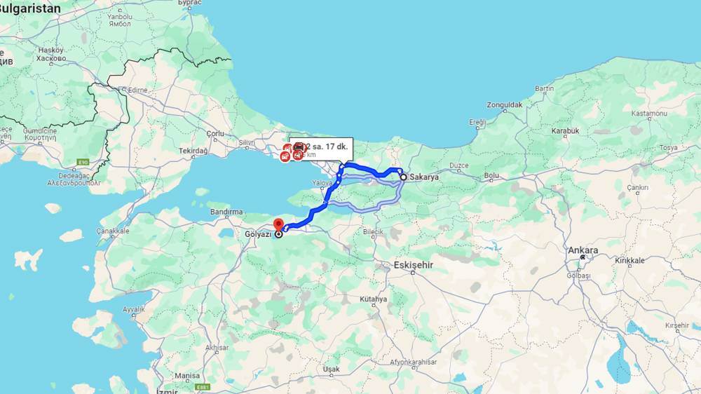 Sakarya Gölyazı arası kaç km? Gölyazı Sakarya arası kaç saat?