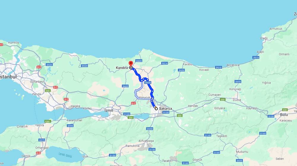 Sakarya Kandıra arası kaç km? Kandıra Sakarya arası kaç saat?