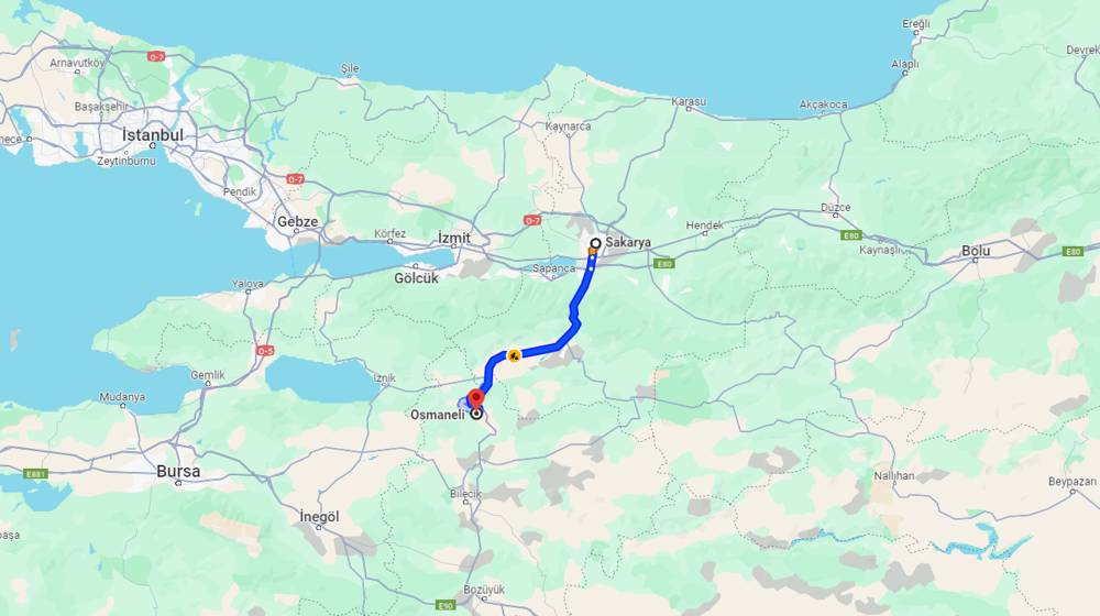 Sakarya Osmaneli arası kaç km? Osmaneli Sakarya arası kaç saat?