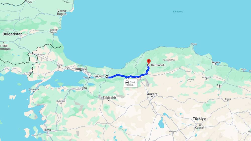 Sakarya Safranbolu arası kaç km? Safranbolu Sakarya arası kaç saat?